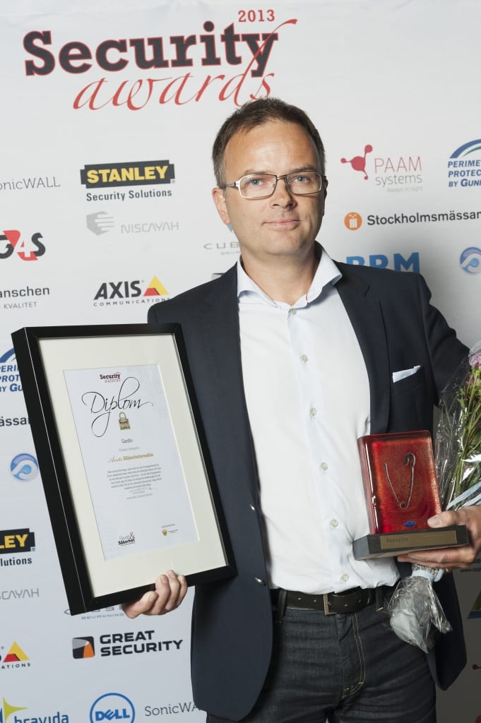 Gardio vinnare av branschpriset Årets Säkerhetsrookie Security Awards 2013